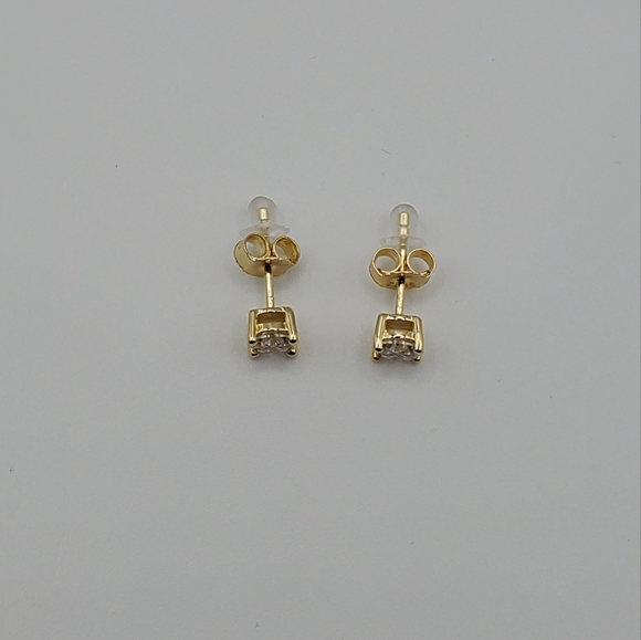 Moissanite 14K Gold Over 925 Silver Studs Earrings 0.5ct/5mm Men Women GRA, NEW - Picture 3 of 7